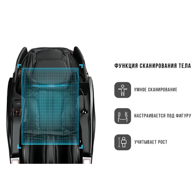Массажное кресло Méridien Houston (black) c 4D массажем, LCD-дисплеем и акустической системой Surround